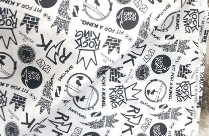 100% cotton fabric, 54" wide, Crown desing sold by yard Rock is King