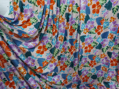 ad Rayon/linen fabric new floral print 58/60 sold by yard