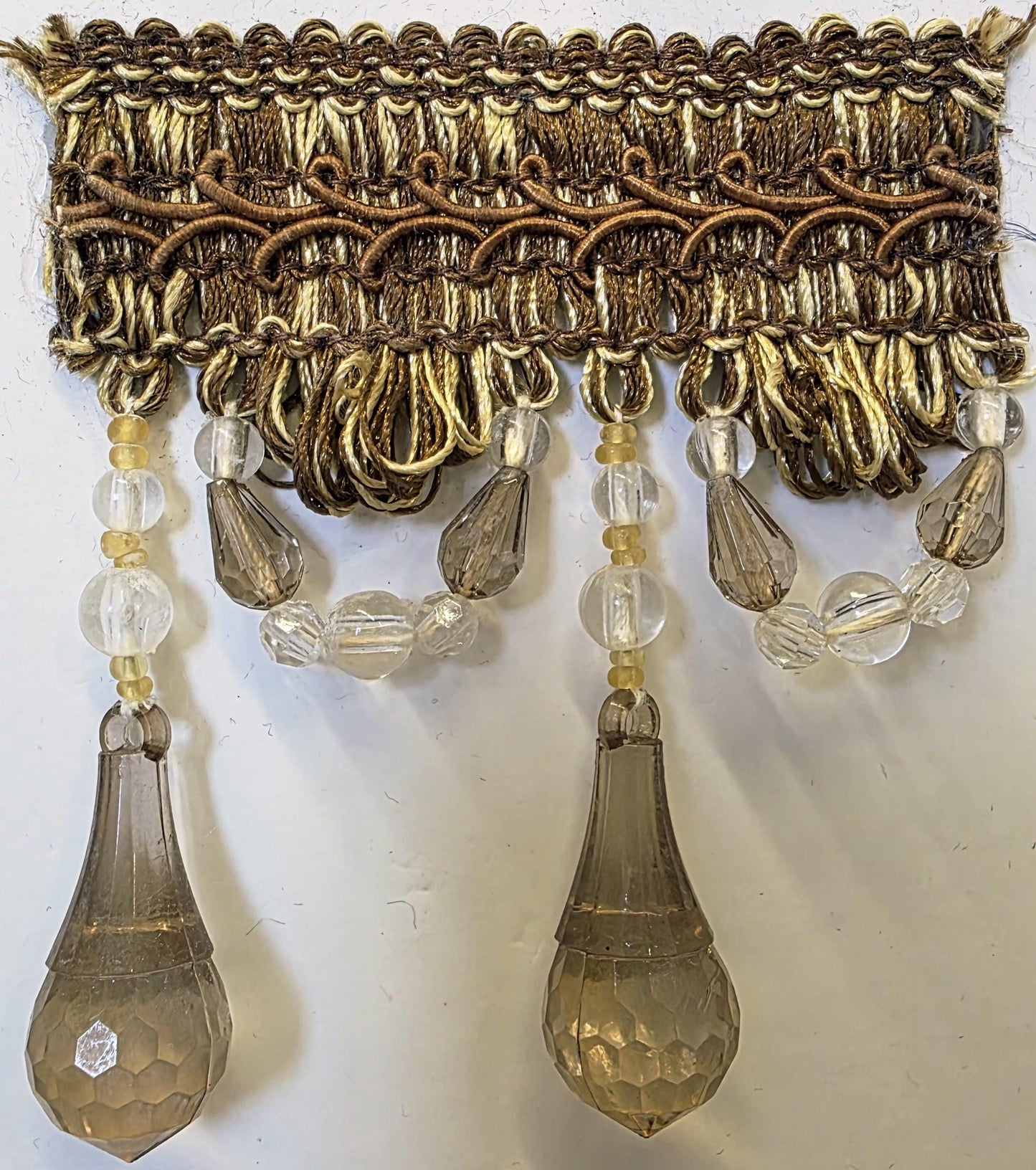 Beaded Trim Fringe 4'' L, W/Gimp Top Sold by The Yard - aqua blue Brand: ad fabric