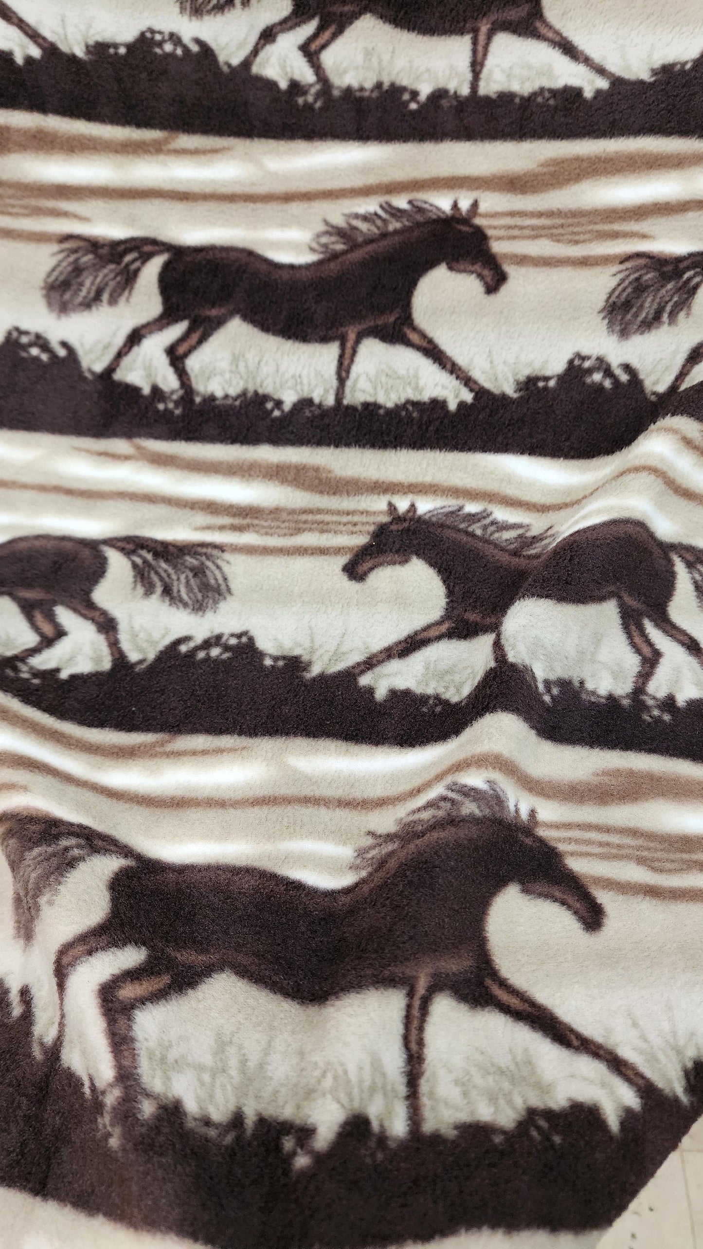 Ad Fabric,  Horse print,  Polar Fleece Fabric Prints Antipill Winter Fabric Wild Horses  Fleece Fabric / 60" Wide/Sold by The Yard
