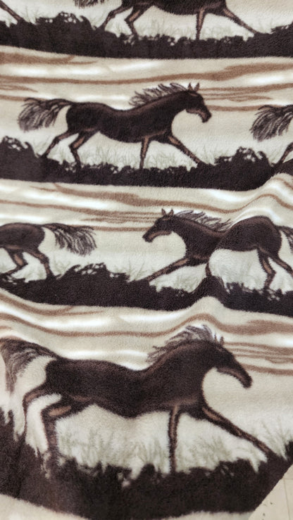 Ad Fabric,  Horse print,  Polar Fleece Fabric Prints Antipill Winter Fabric Wild Horses  Fleece Fabric / 60" Wide/Sold by The Yard