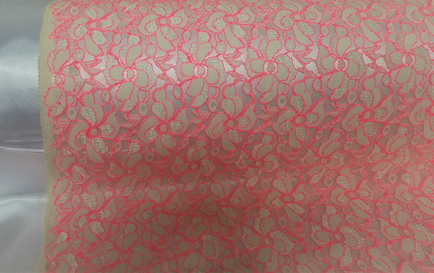 Flower Lace Embroidery, two tone Fabric Polyester 58-60", Sold by Yards