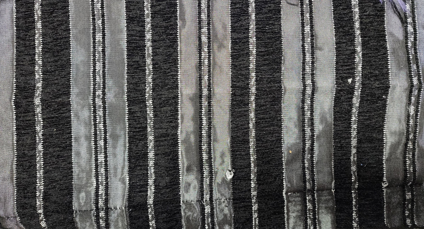 Chenille BAROQUE UPHOLSTERY Fabric Jacquard striped  58" wide , sold by yard in continuous yards