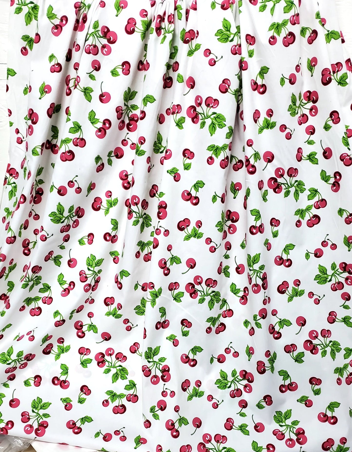 cotton fabric, Cherris print, yummy  cherries ,on white  fabric, 100% cotton  fabric, color multicolor, 58" wide, sold by yard