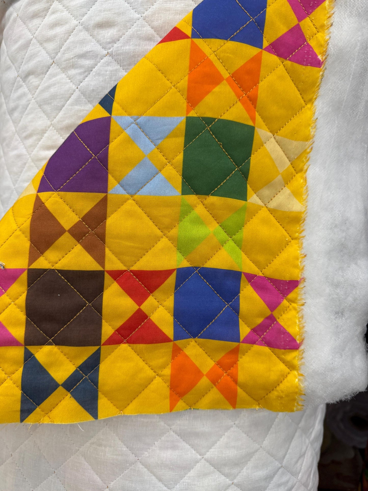 Pre-Quilted Tartan, Fabric. 54" wide, cotton 100%  Fabric by The Yard