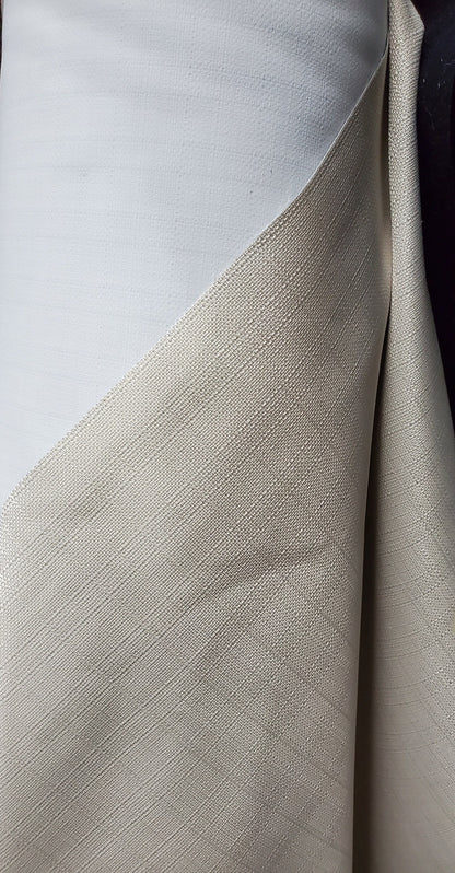 Blackout Roc-lon Texture Drapery Lining 54" wide, color Beige/White 100 percent Blackout Drapery Fabric,