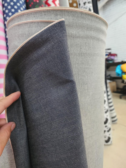 AD Fabric Cotton Denim Selvedge indigo Dark Blue stretch, 33" wide, sold by yard