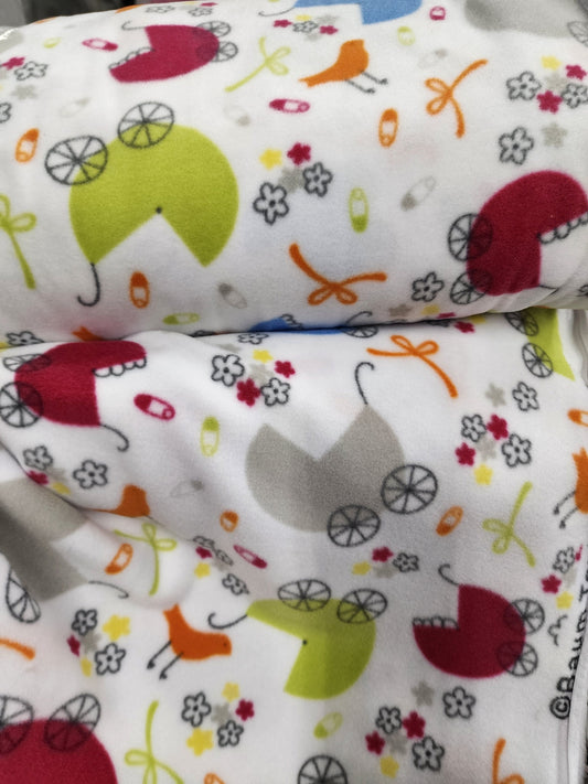 Fleece Fabric ,strollers for newborns print Fleece Polar print Fleece Polar By The Yard 60" Wide