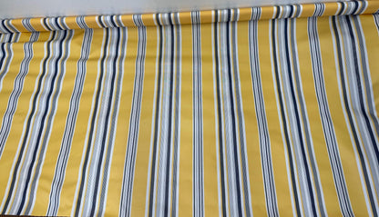 Waterproof Outdoor Canvas Patio Fabric, Multi Striped , Color: White, grey, Yellow Blue, 58 " wide, sold by yard