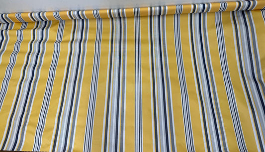 Waterproof Outdoor Canvas Patio Fabric, Multi Striped , Color: White, grey, Yellow Blue, 58 " wide, sold by yard