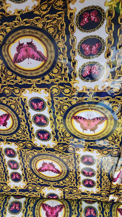 ad Power Mesh New Exotic butterfly design print on 4-way stretch mesh 58” Sold by the yard