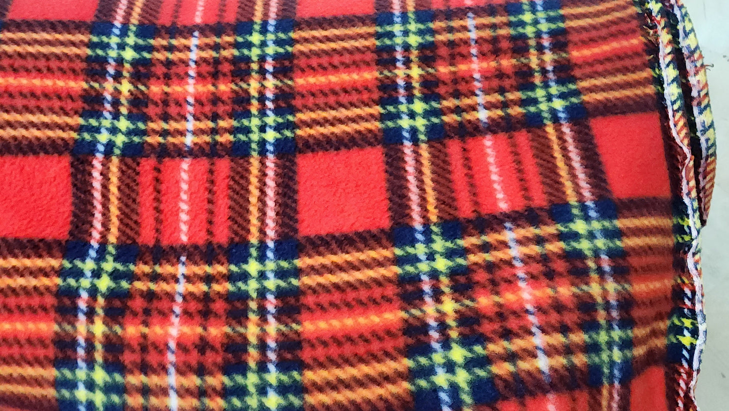 Ad Fabric, Polar Fleece Fabric Prints Plaid Stewart Tartan Red  Fleece Fabric / 60" Wide/Sold by The Yard