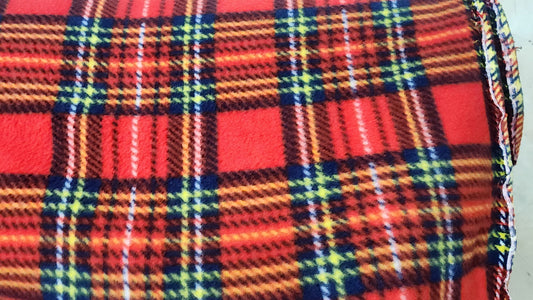 Ad Fabric, Polar Fleece Fabric Prints Plaid Stewart Tartan Red  Fleece Fabric / 60" Wide/Sold by The Yard