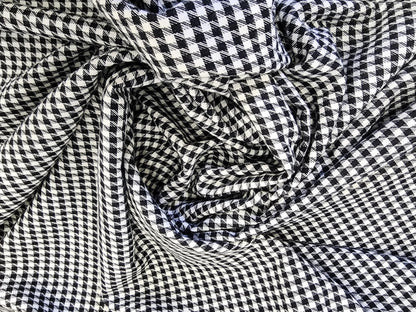 black\white Houndstooth fabric 58 inches wide poly rayon sold by yard