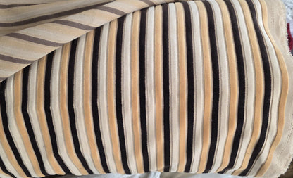 Kravet stripe Velvet/chenille upholstery fabric 54" wide , multicolor ,Brown,ivory, Beige.