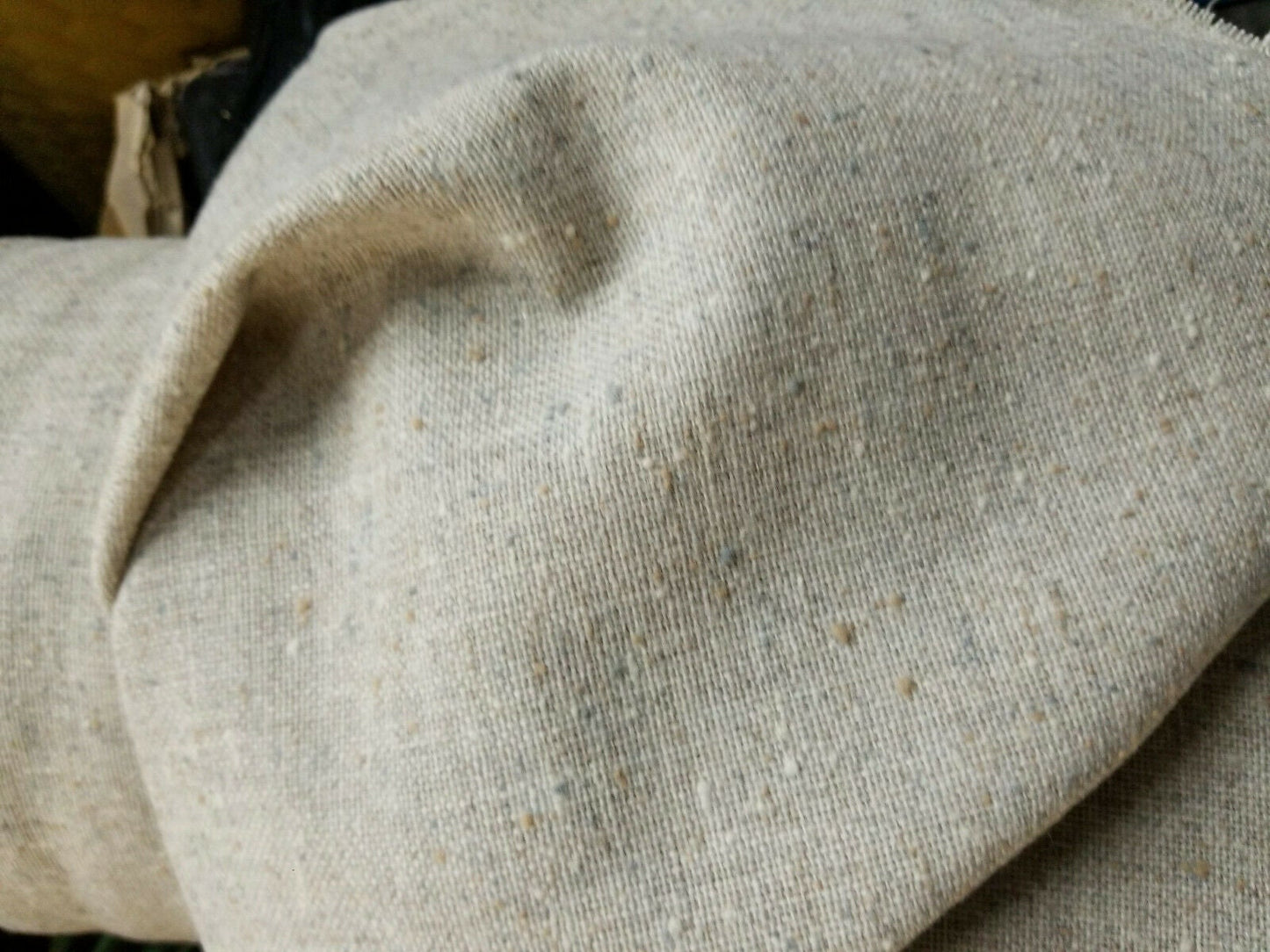 Upholstery linen/polyester fabric, color natural/oatmeal color,  60" wide, sold by yard