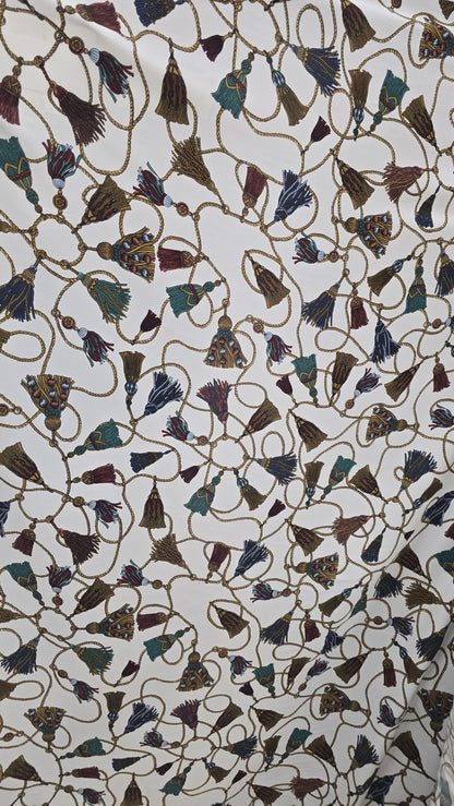 Wool Peach Fabric Baroque Inspired 58" Ornaments  sold By The Yard, 58" wide, sold by yard in continuous yards