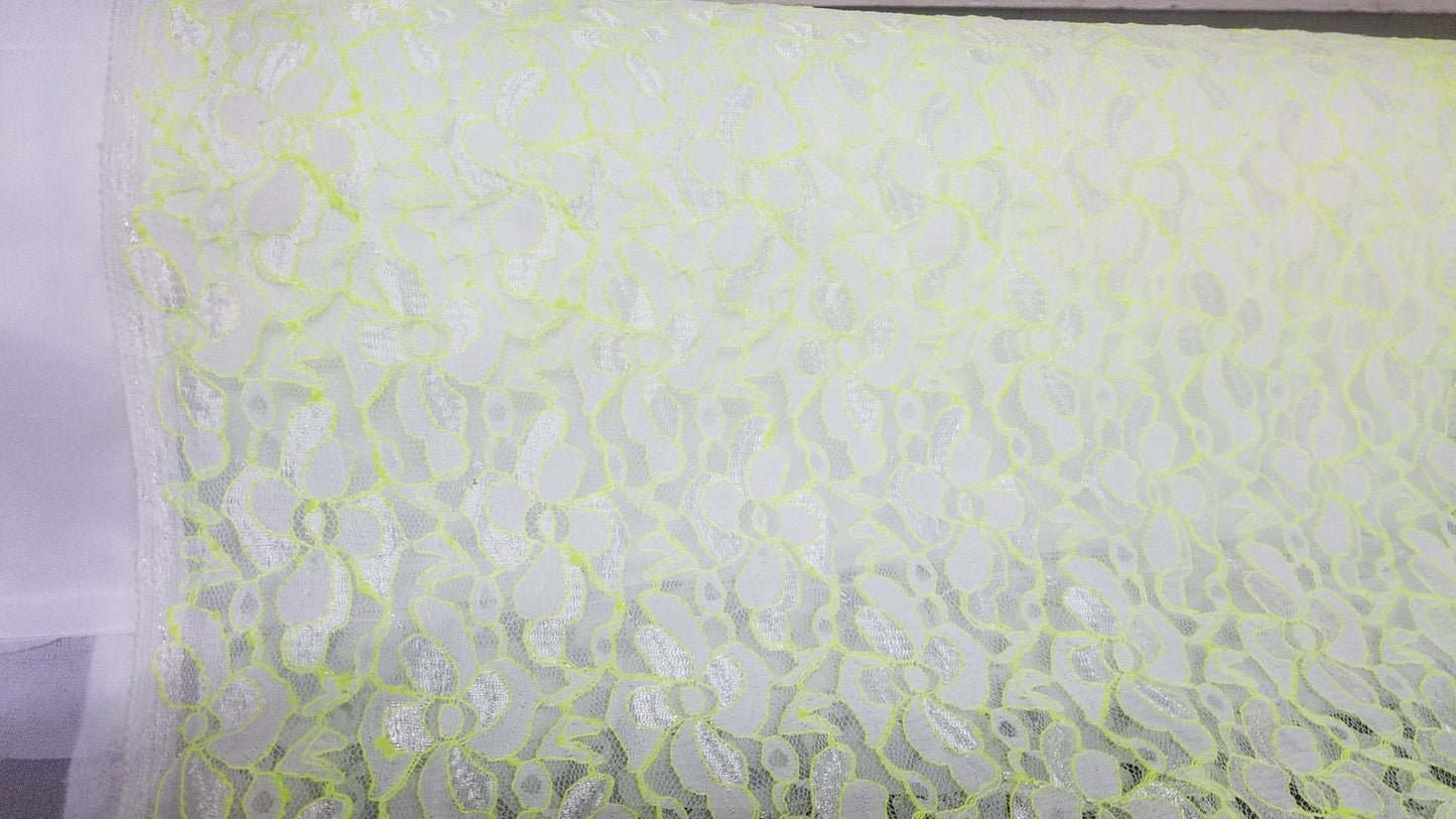 Flower Lace Embroidery, two tone Fabric Polyester 58-60", Sold by Yards