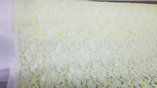 Flower Lace Embroidery, two tone Fabric Polyester 58-60", Sold by Yards