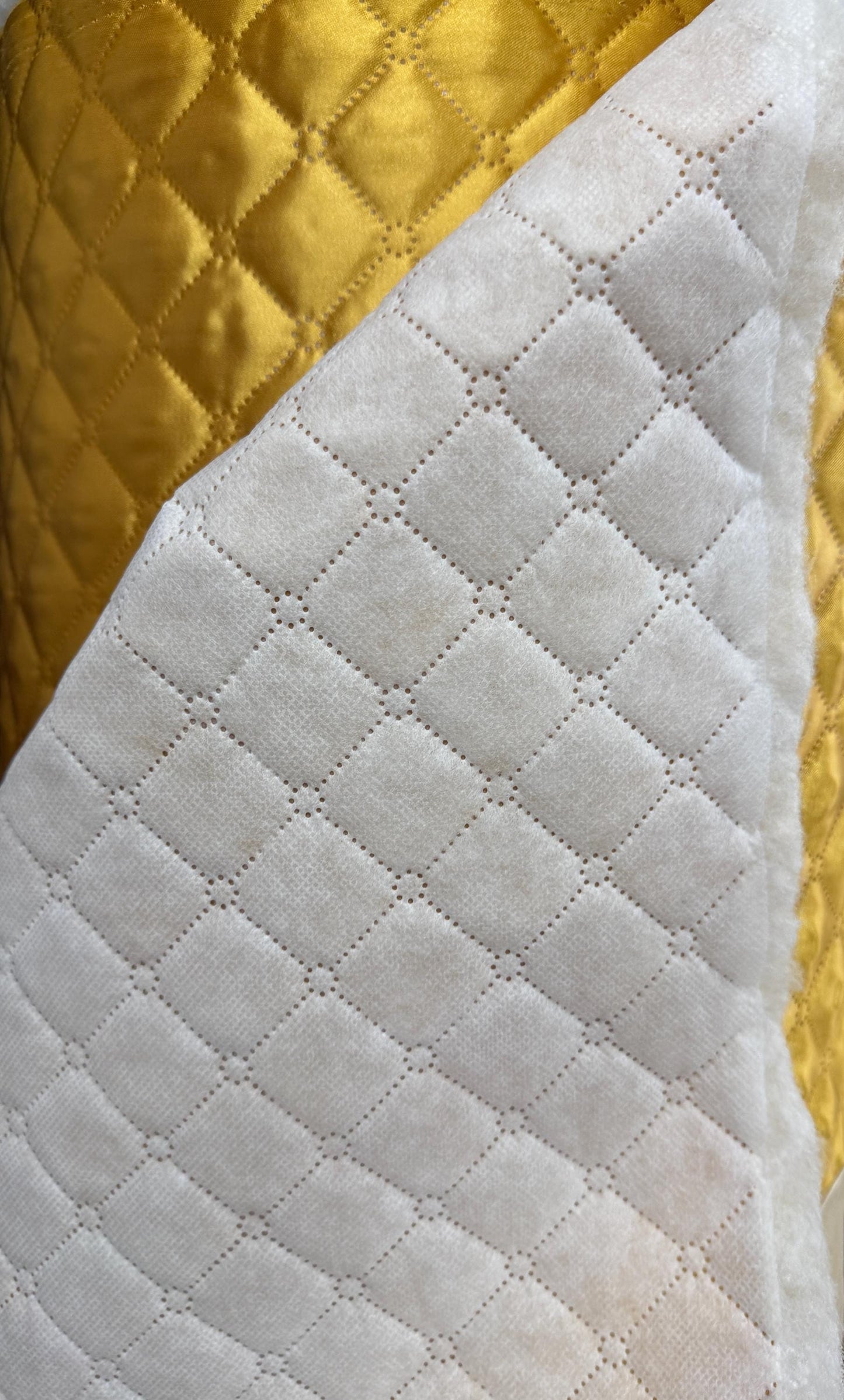 Polyester Quilted Padded Lining Fabric Gold color, sold by yard, 60" wide
