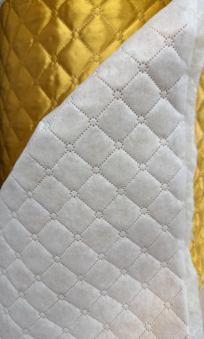 Polyester Quilted Padded Lining Fabric Gold color, sold by yard, 60" wide
