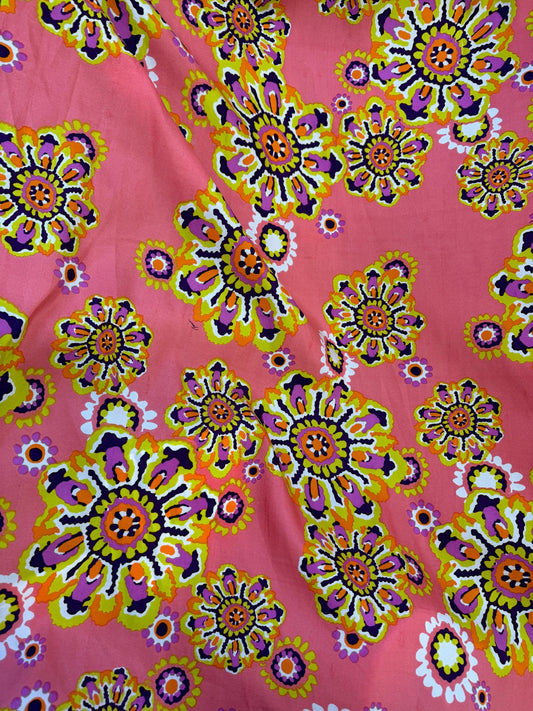Silk Prints fabric, Floral design, 44" wide, sold by yard