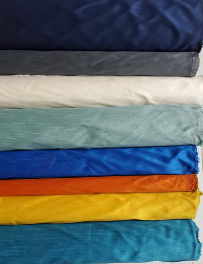 58" Faux Dupioni Silk Lagoon, Shantung Dupioni Faux Silk fabric per yard