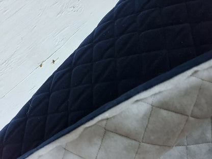 Quilted Navy Velvet Fabric,Upholstery Fabric , PINDLER ‘Tesoro’ TES009, 54" wide.