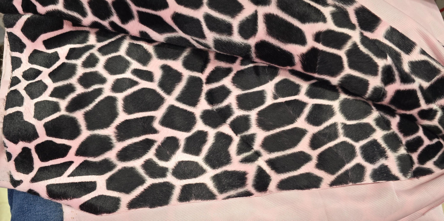 Velboa Smooth Wave Prints Baby Jiraffa chocolate  Fabric by The Yard 58 inches wide