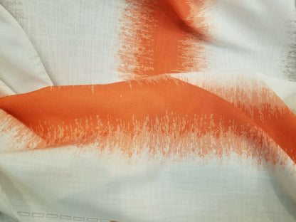 100% Linen Fabric, Luxurious Burnt Orange Woven Linen Stripe Drapery Upholstery Fabric, 54" wide, sold by yard