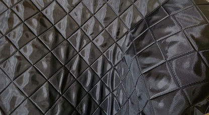 Quilted fabric, Polyester Quilted Padded Lining Fabric Black, 3",  sold by yard, 60" wide