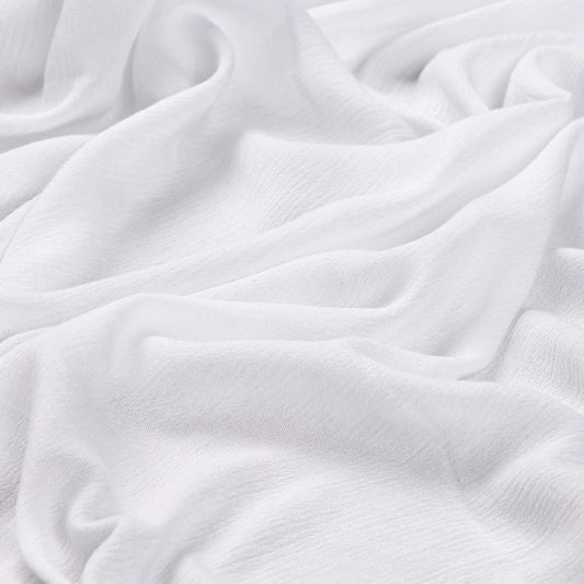 Crinkle Viscose Yoryu Optic White, Fabric by the Yard