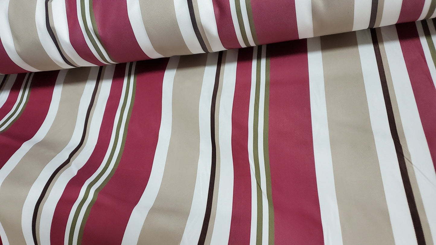 Waterproof Outdoor Canvas Patio Fabric, Multi Striped , Color: White, grey, burgundy,olive,taupe, 58 " wide, sold by yard