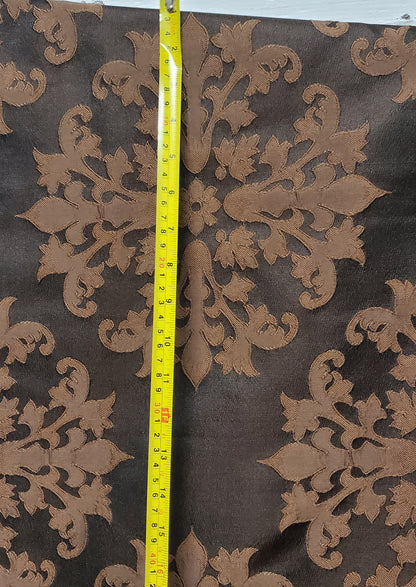 Brown / chocolate  Medallion Damask Upholstery Fabric by the yard