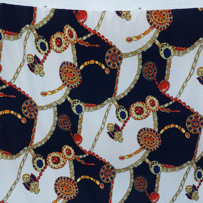 ad Ornaments Inspired design New Liverpool fabric Chains & Medallions High Fashion Inspired Design Print Fabric sold By The Yard