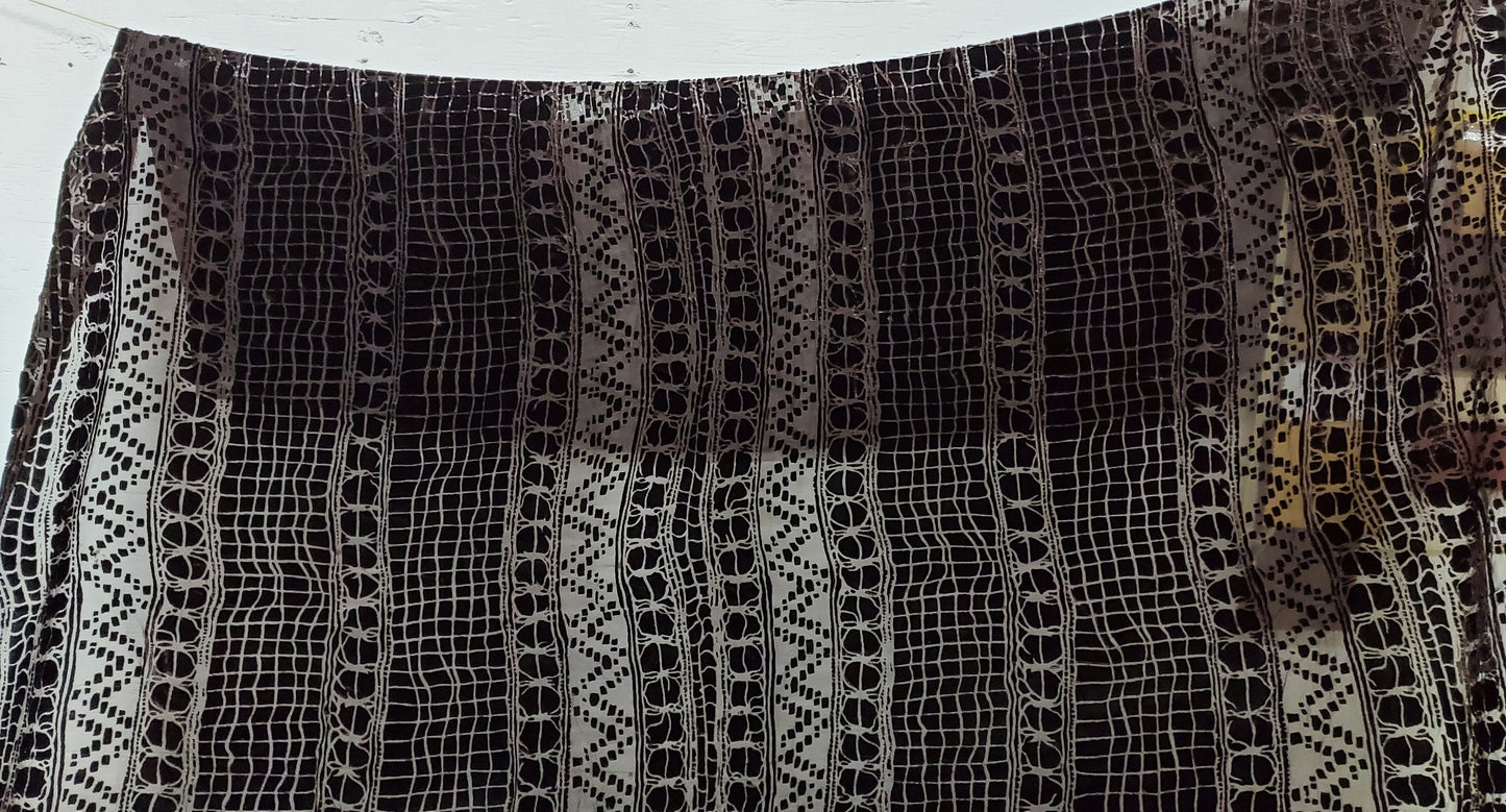 Geometric Laser Cut Abstract Burnout Luxury Brocade Velvet, brown color,  fabric 50" wide sold by yard