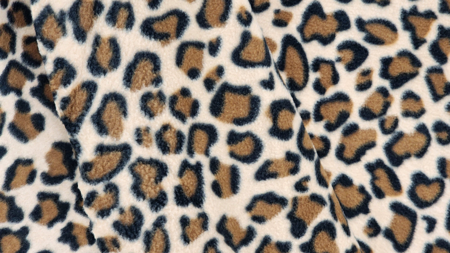 Ad Fabric, Polar Fleece Fabric Prints  Leopard Fleece Fabric. BEIGE / 60" Wide/Sold by The Yard