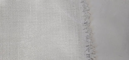 White and Metallic Silver Drapery Sheer, 110" wide, sold by yard