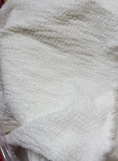 Cotton French Terry , Yard, Ivory , 56" Wide /12 OZ Sold by The Yard