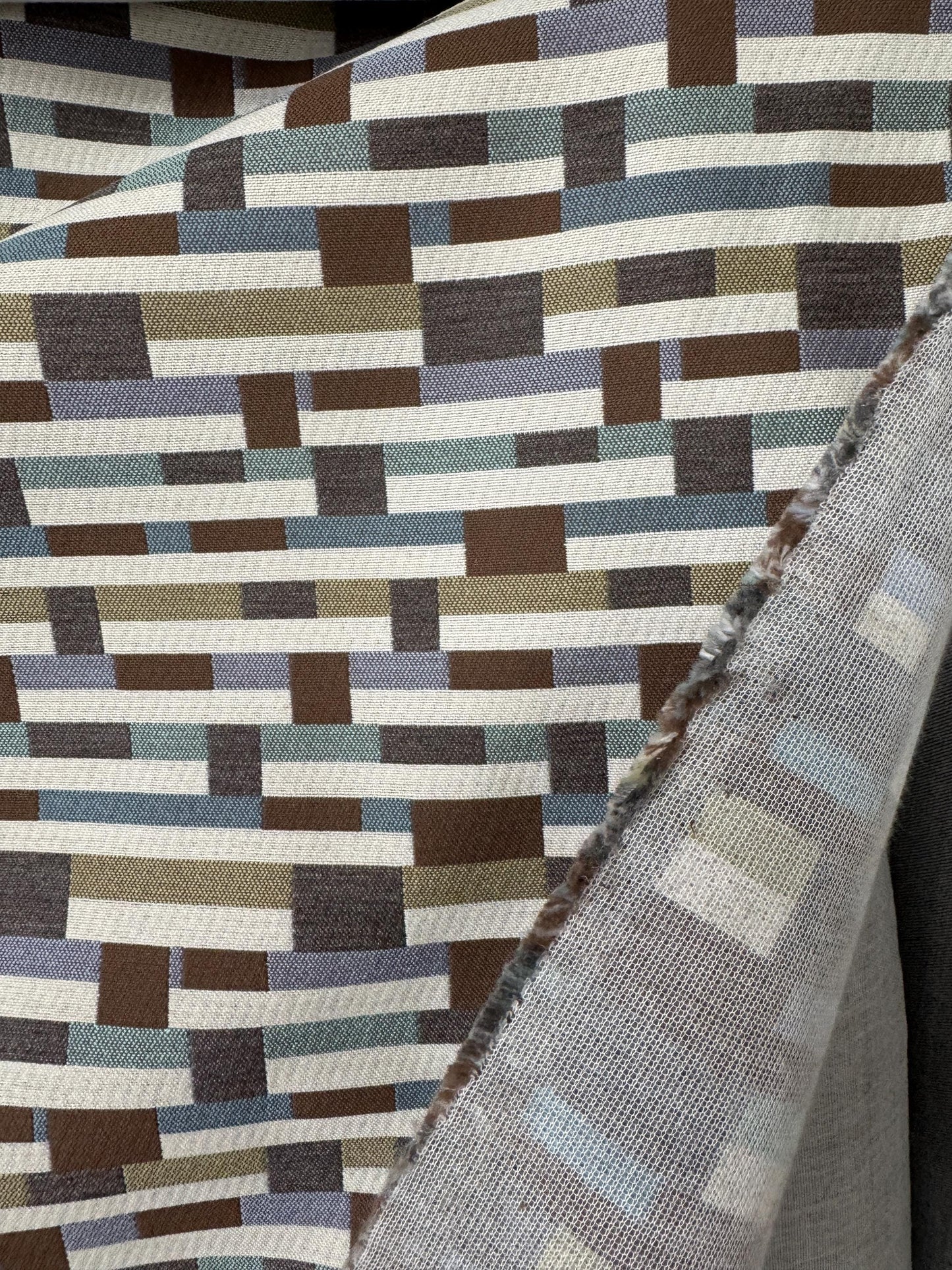 Sunbrella by Mayer Metal Strips Driftwood 434-006 Vollis Simpson Collection Upholstery Fabric