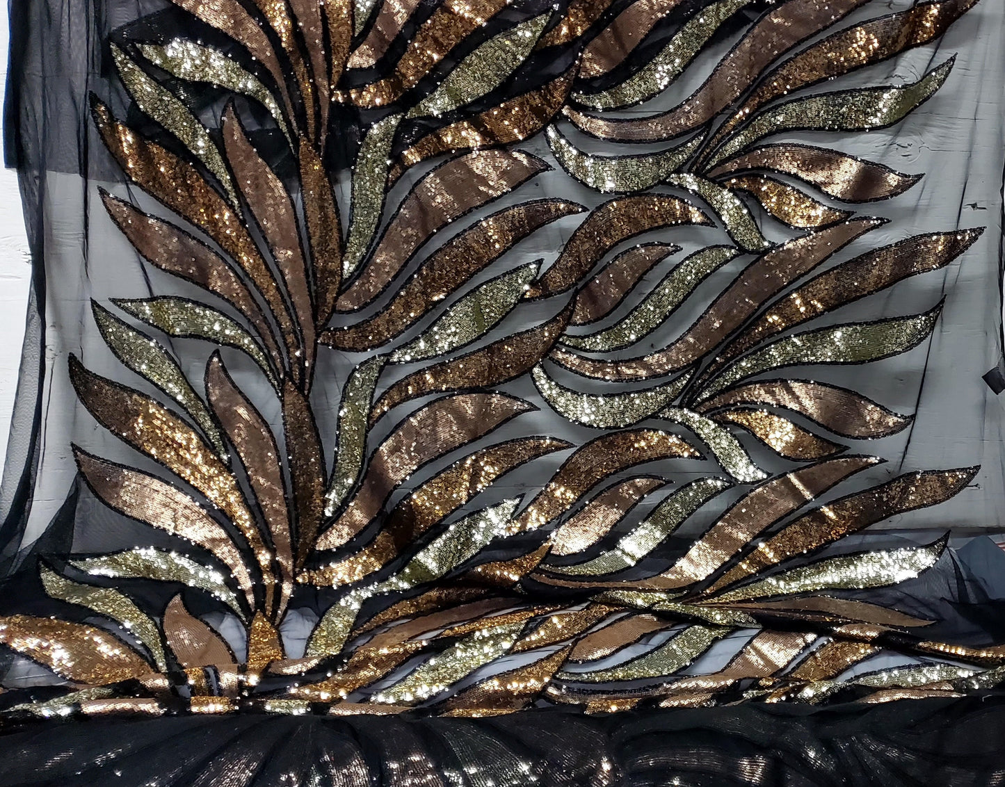 Mini Sequins,Glitters Multi Color Sequins , on BLACK Mesh Fabric by the Yard, 54" wide