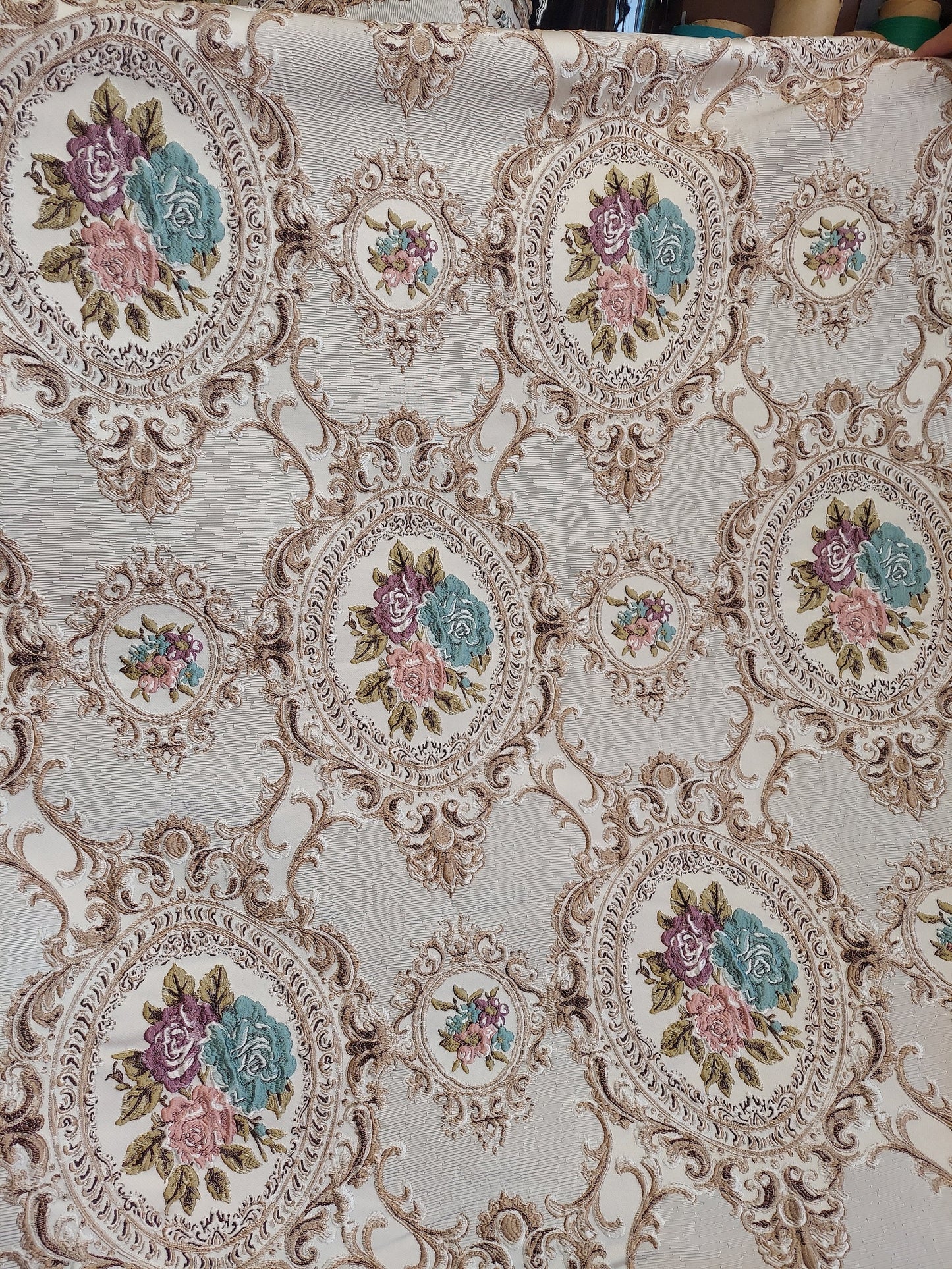Vintage Medallion Chenille Tapestry Upholstery Fabric high quality tapestry sold by yard 58 inches wide