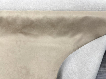 AD Fabric, Suede Microsuede Upholstery, OYSTER  Color, Microsuede Fabric w/Backing - by The Yard - 58" Sold by The Yard