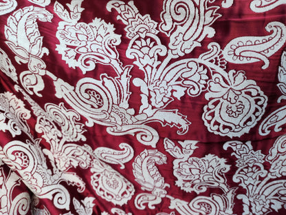 Quadrille Chenille Fabrics vintage 54" wide- Reversible, Re/Ivory, sold by yard