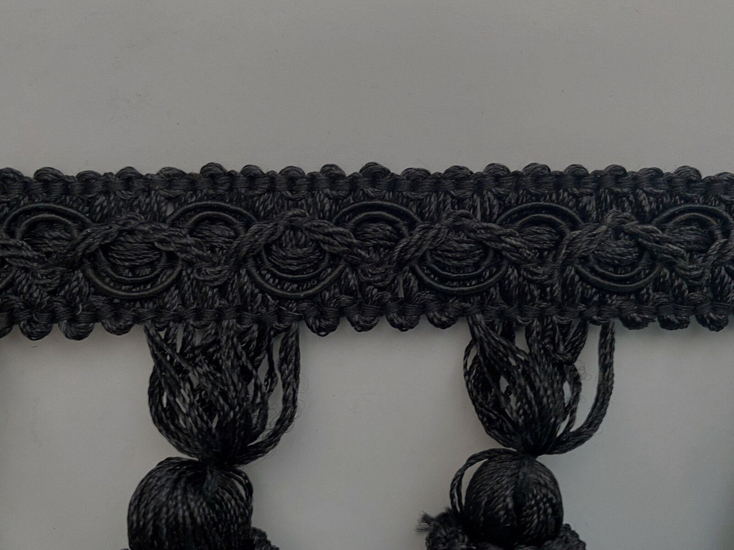 Black 3.75" Tassel Fringe Trim By The Yard  Trimming Handwork DIY Craft Sewing Accessory Lace for Decoration