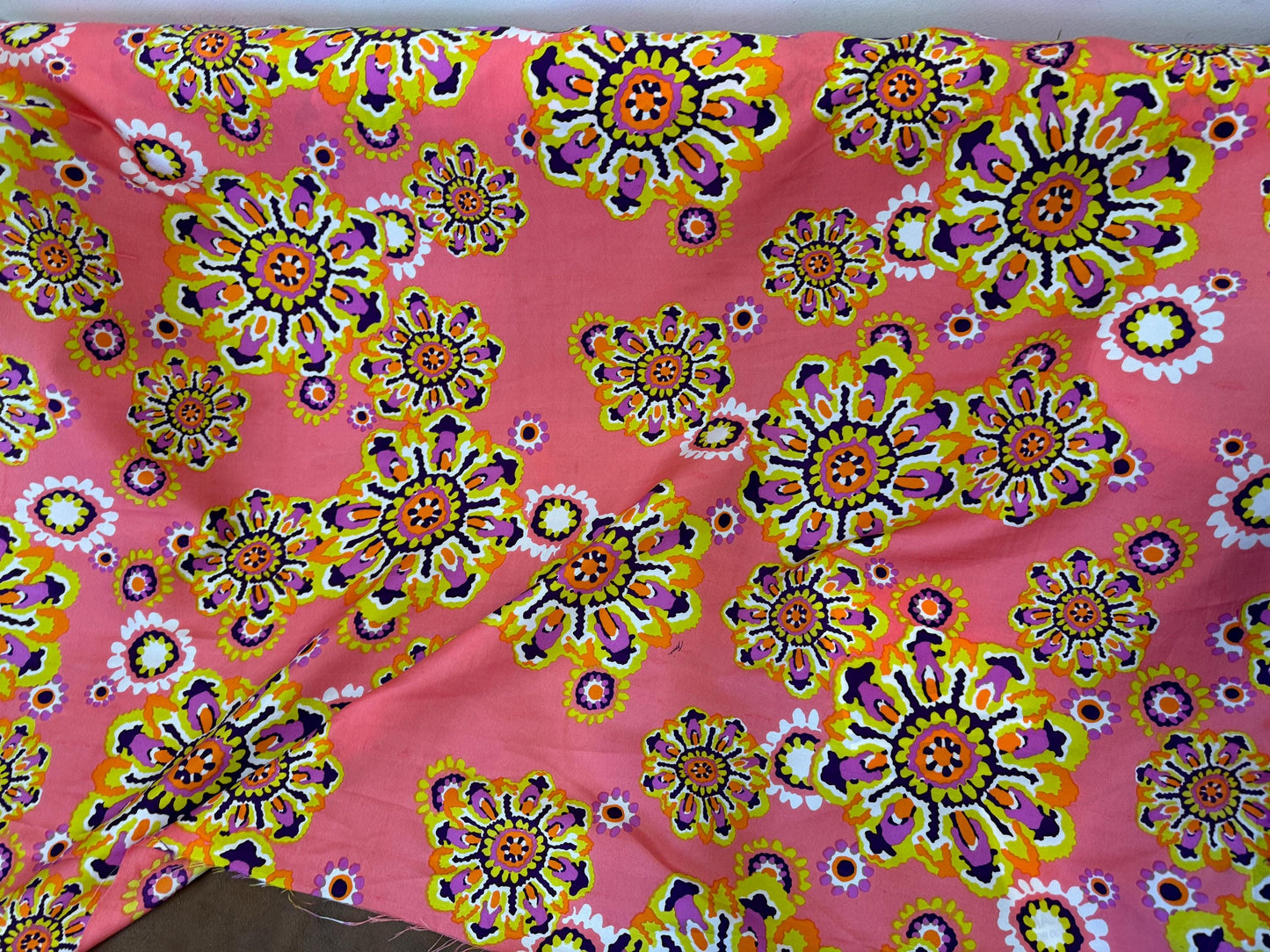 Silk Prints fabric, Floral design, 44" wide, sold by yard