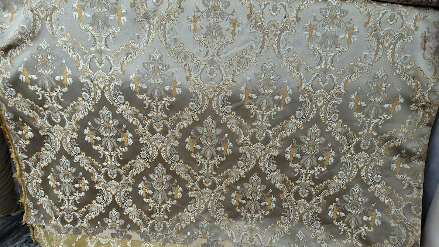 Damask Jacquard Brocade, victorya Classic Fabric 110" Wide, Color Sage, Sold by Yard