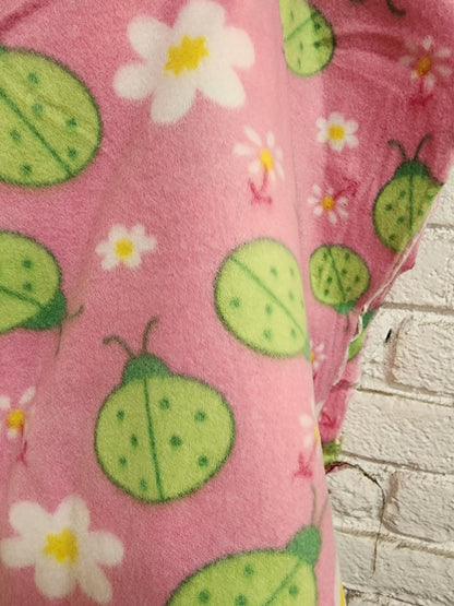Lime Lady Bug   Anti pill, Fleece Fabric floral print  Fleece Polar By The Yard 60" Wide