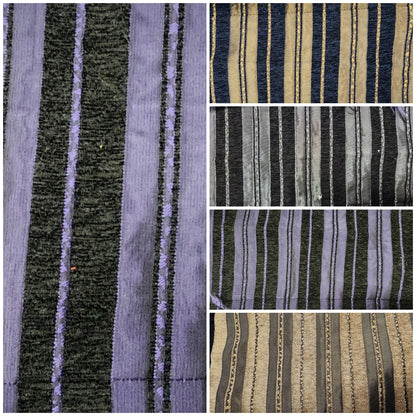 Chenille BAROQUE UPHOLSTERY Fabric Jacquard striped  58" wide , sold by yard in continuous yards