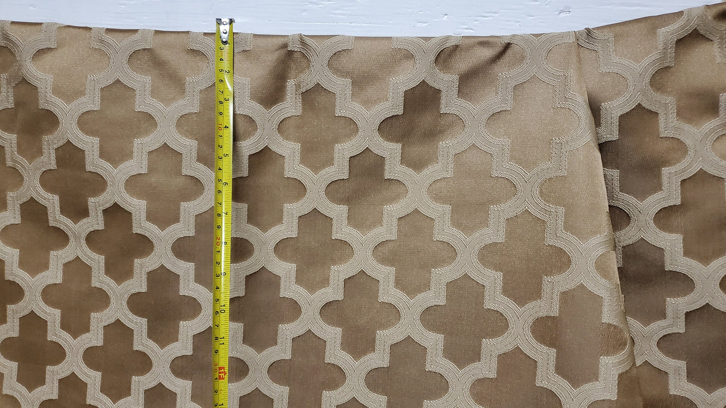 Burnout Damask Drapery Upholstery Fabric, Antique gold color, 54" wide, sold by yard